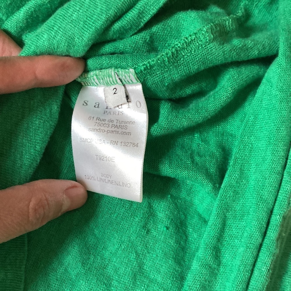 Sandro Distressed Linen Tee - Picture 7 of 16